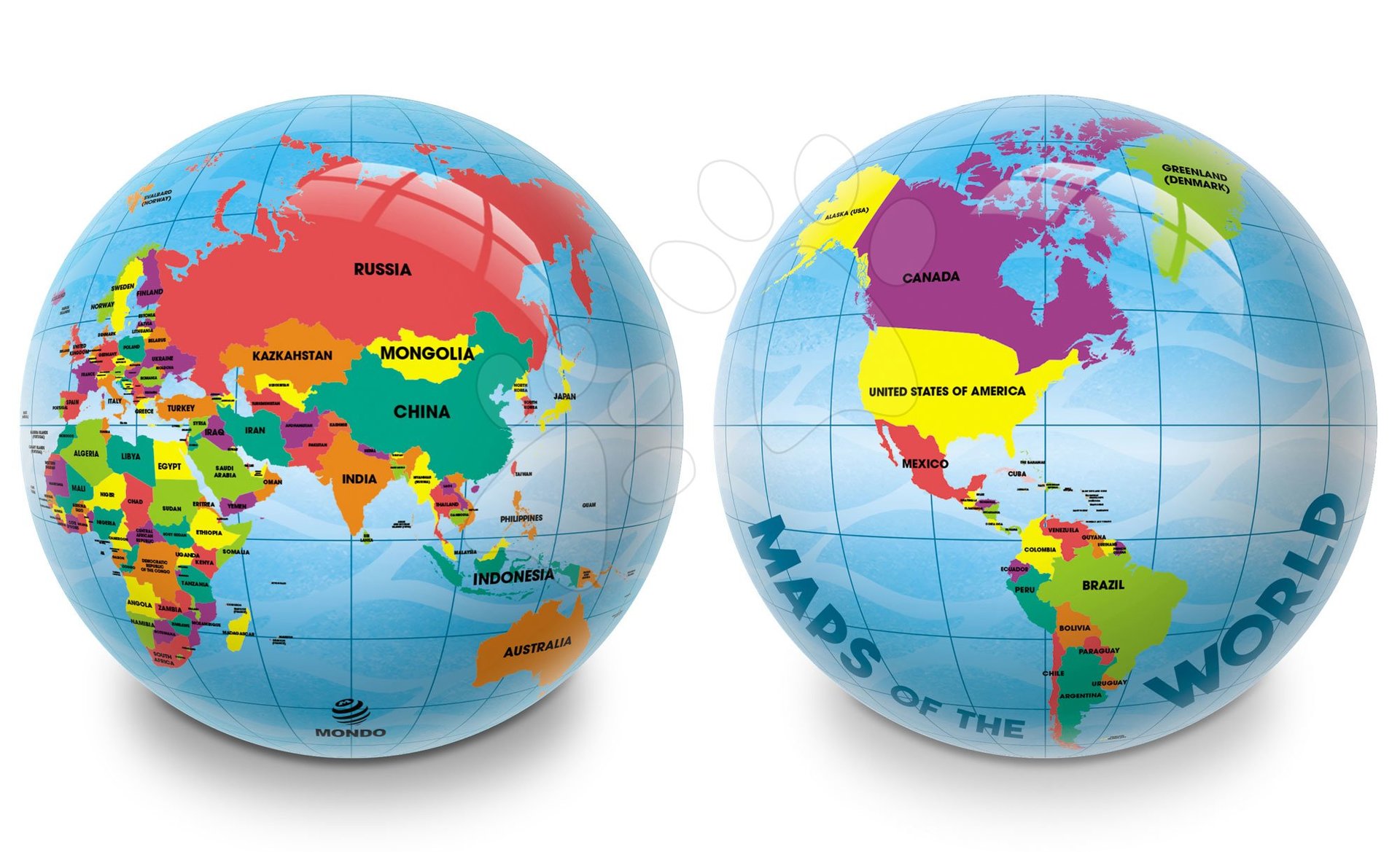 Mondo gumová lopta Mapa sveta 23 cm 6456