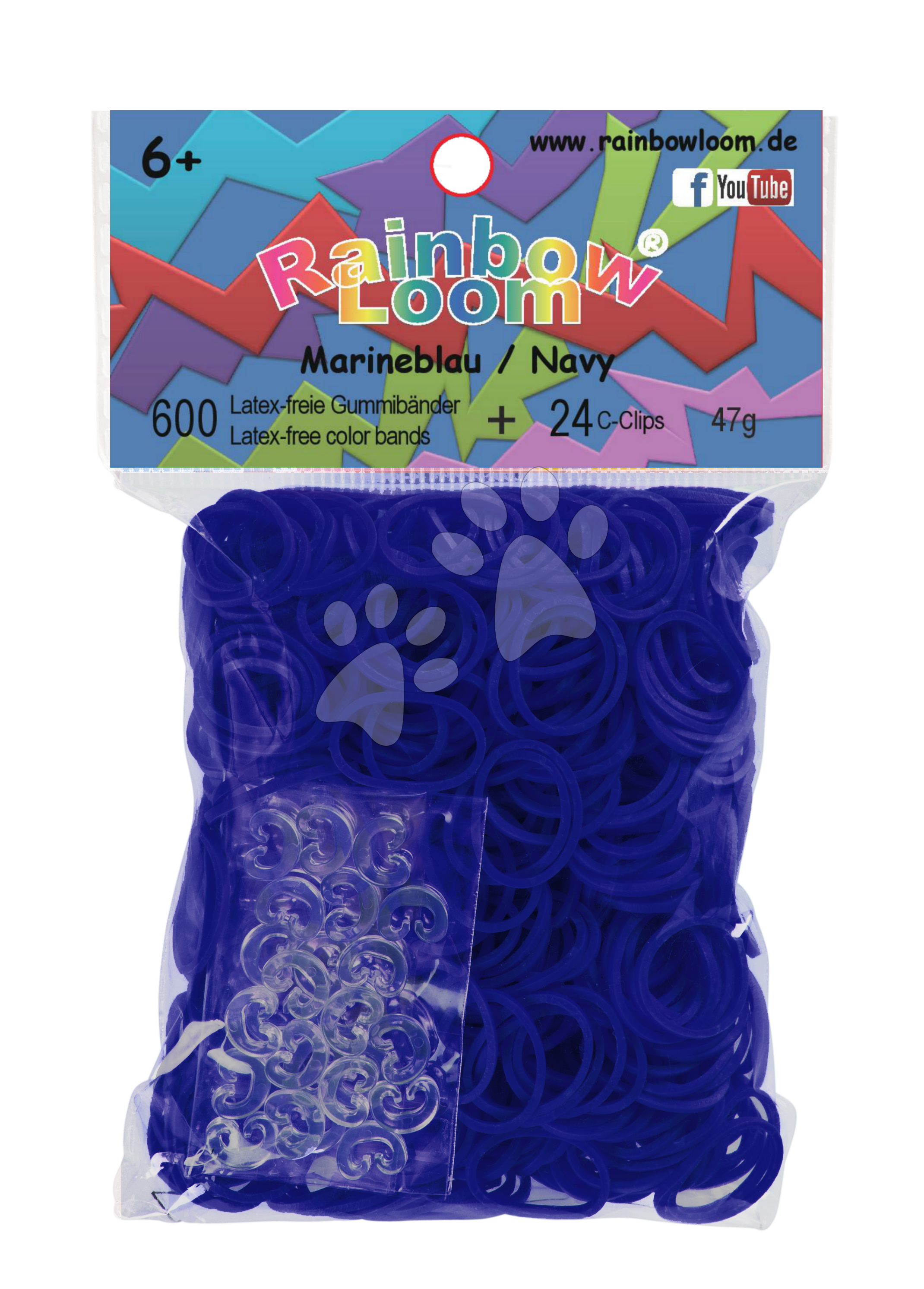 Rainbow Loom detské transparentné gumičky 22130 modré