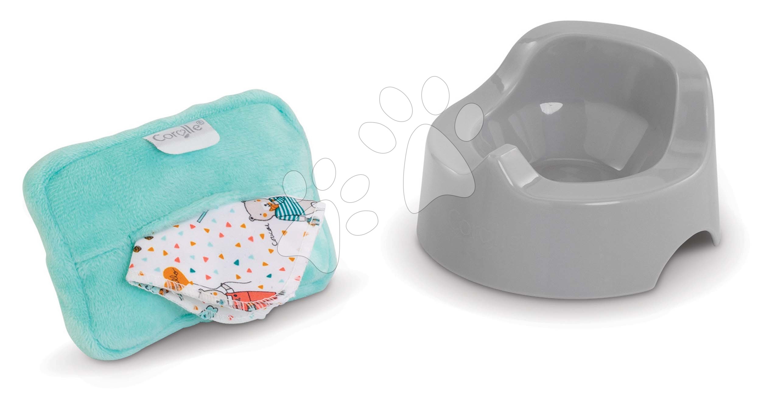 Bili törlőkendőkkel Potty & Baby Wipe Corolle 30 cm játékbabának 2 kiegészítő 18 hó-tól