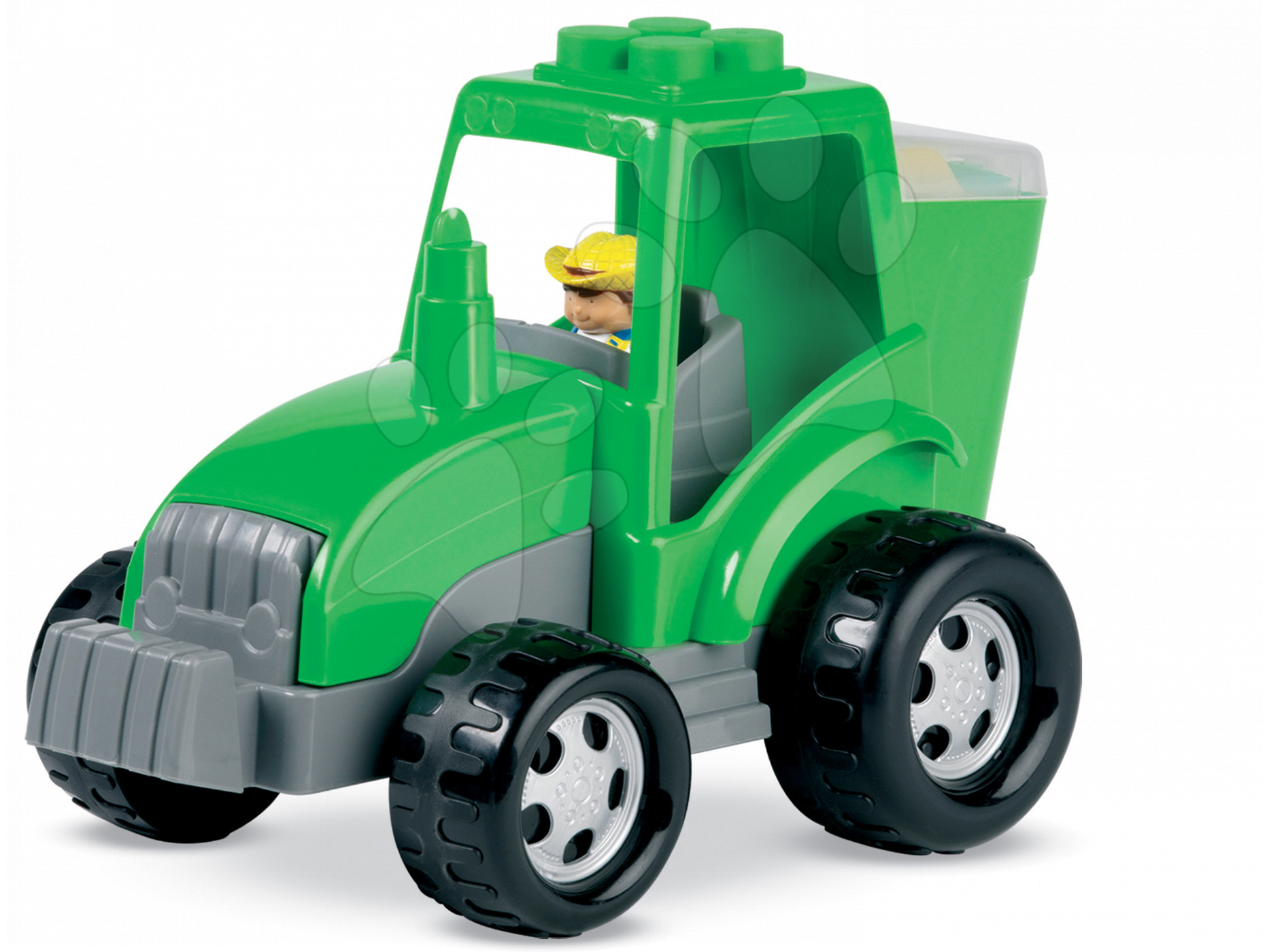 Écoiffier műanyag traktor építőjátékkal Abrick 1584 zöld vagy piros