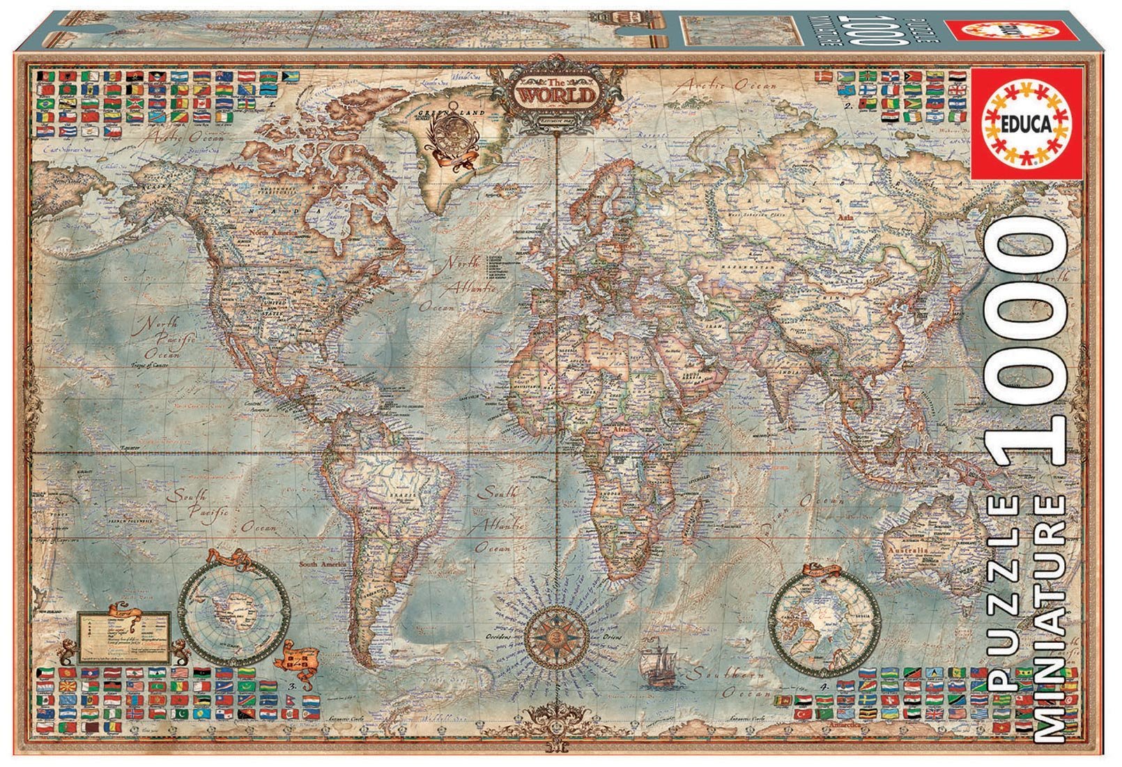 Educa Puzzle O Mundi Political Map of the world 1000 dielikov 16764