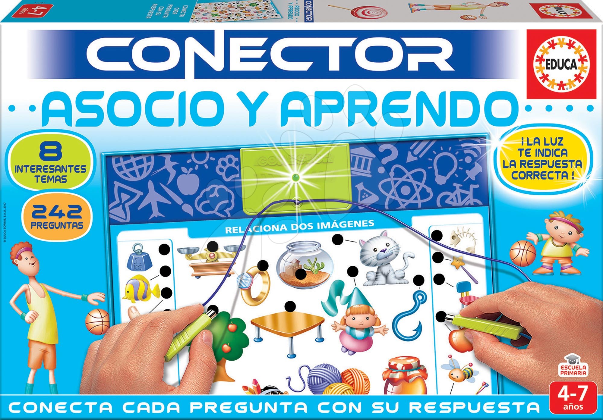 Társasjáték Conector Társítás & Tanulás Educa 242 kérdés spanyol nyelvű 4-7 éves korosztálynak