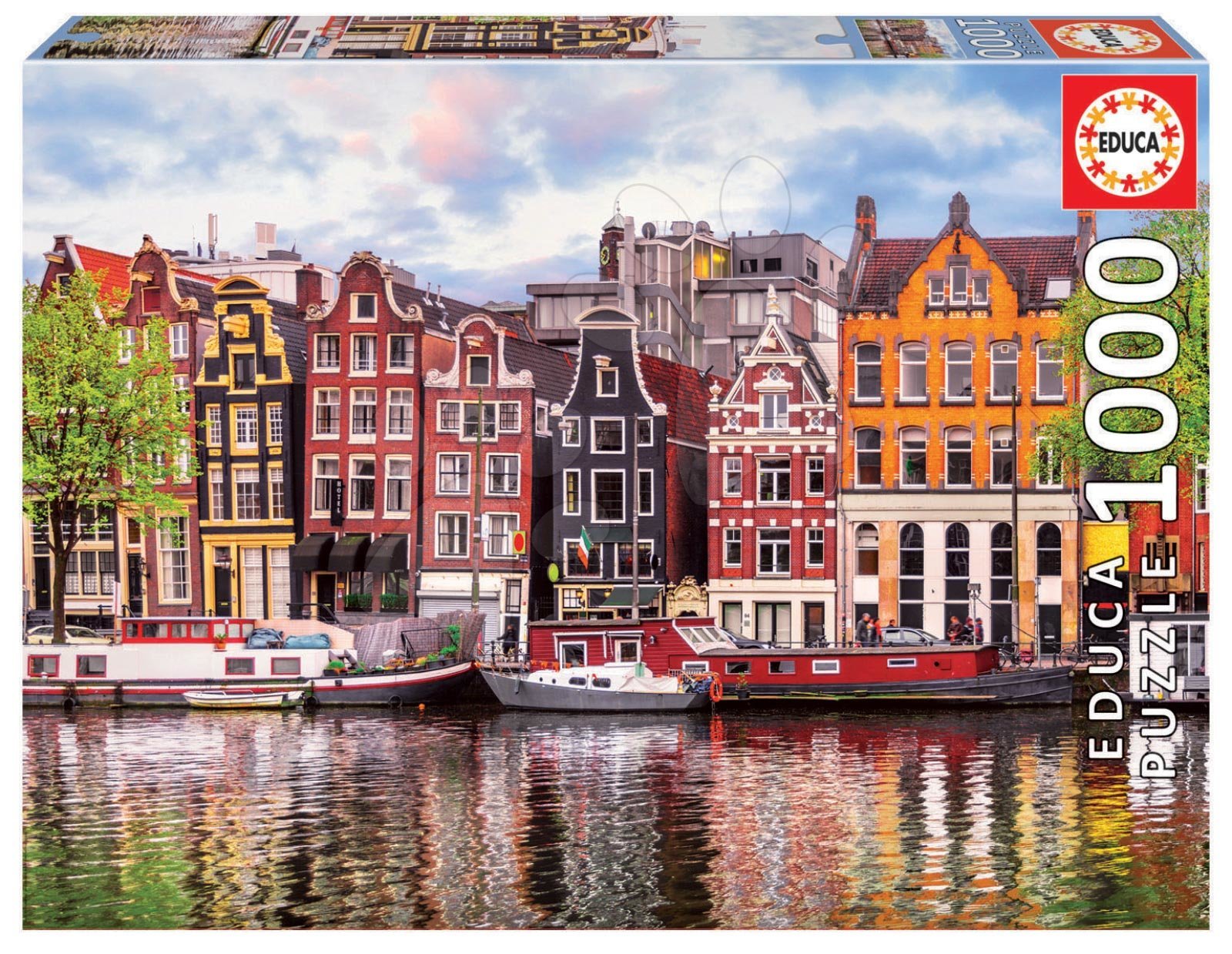 Puzzle Dancing Houses Amsterdam Educa 1000 dielov a Fix lepidlo od 11 rokov