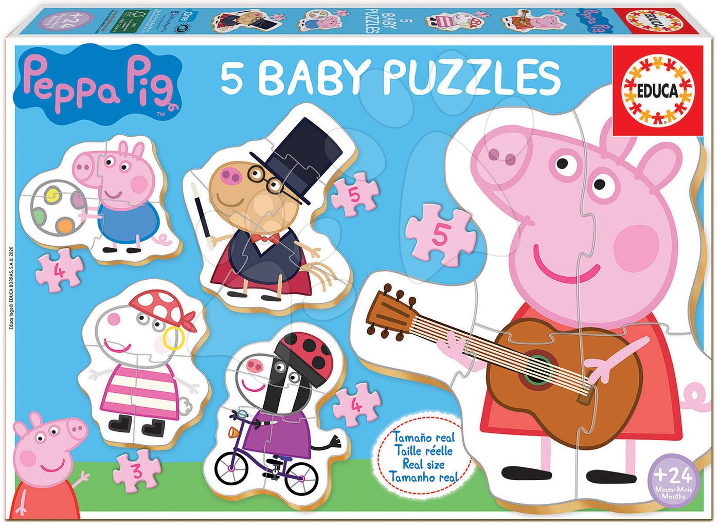 Puzzle pre najmenších Baby 5 Peppa Pig 2 Educa od 24 mes