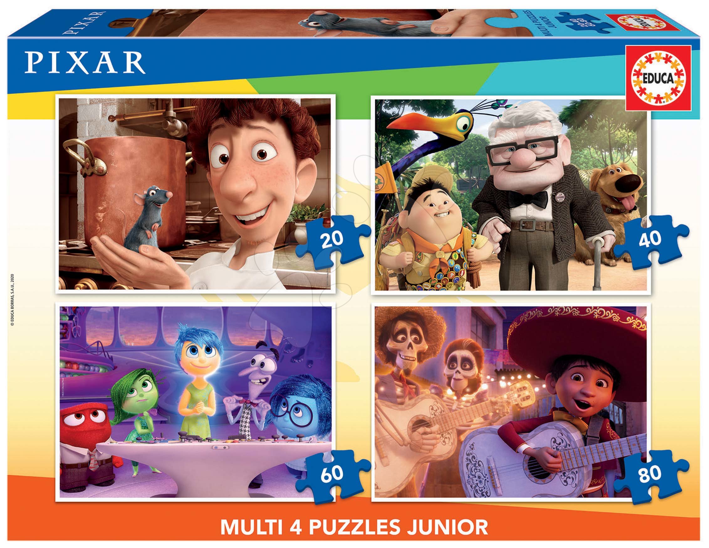 Puzzle Pixar 2 Disney Multi 4 Junior Educa 20-40-60-80 dielov od 4 rokov