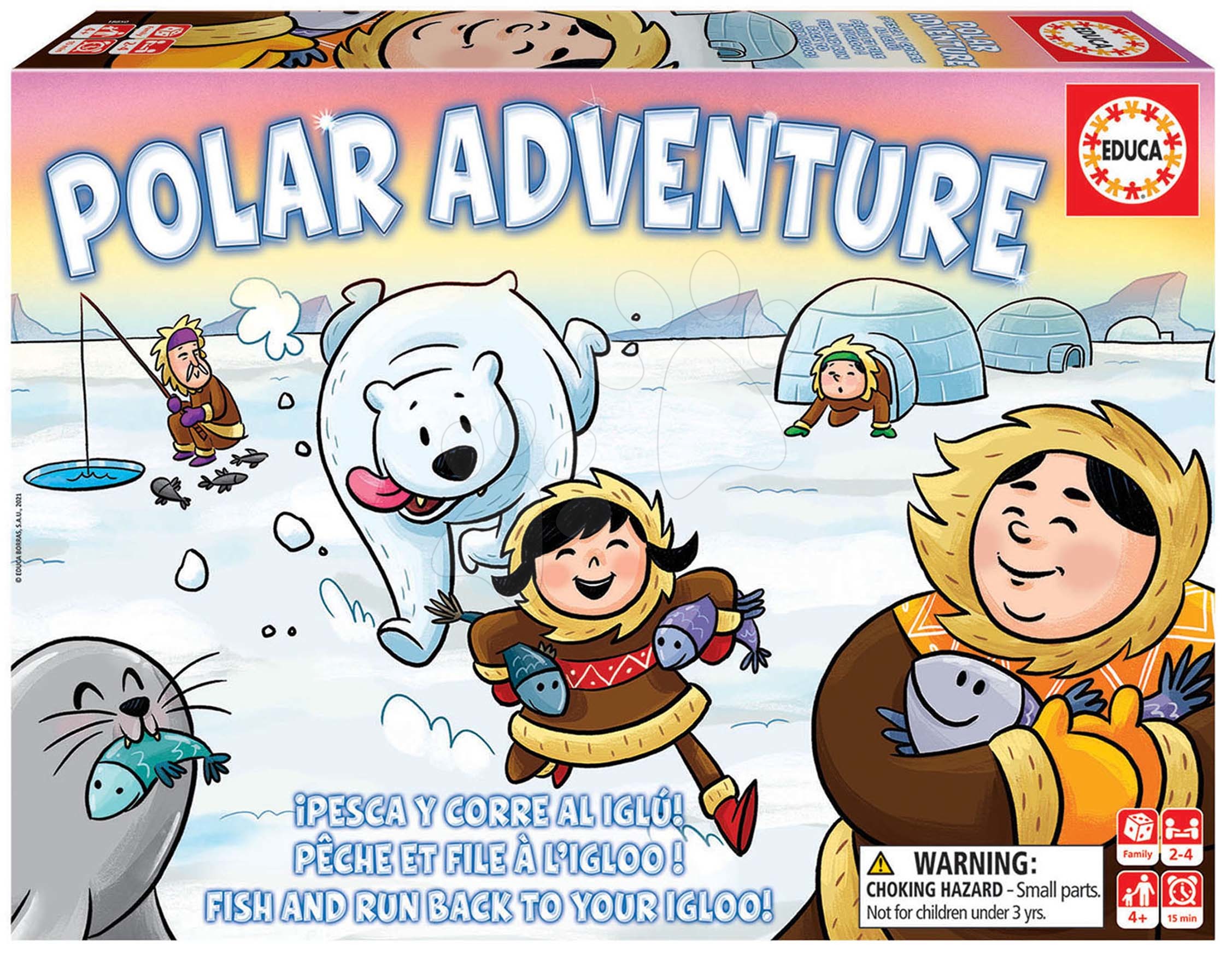 Társasjáték gyerekeknek Polar Adventure Educa angolul Fogd ki a halat és szaladj az igluba! 4 évtől