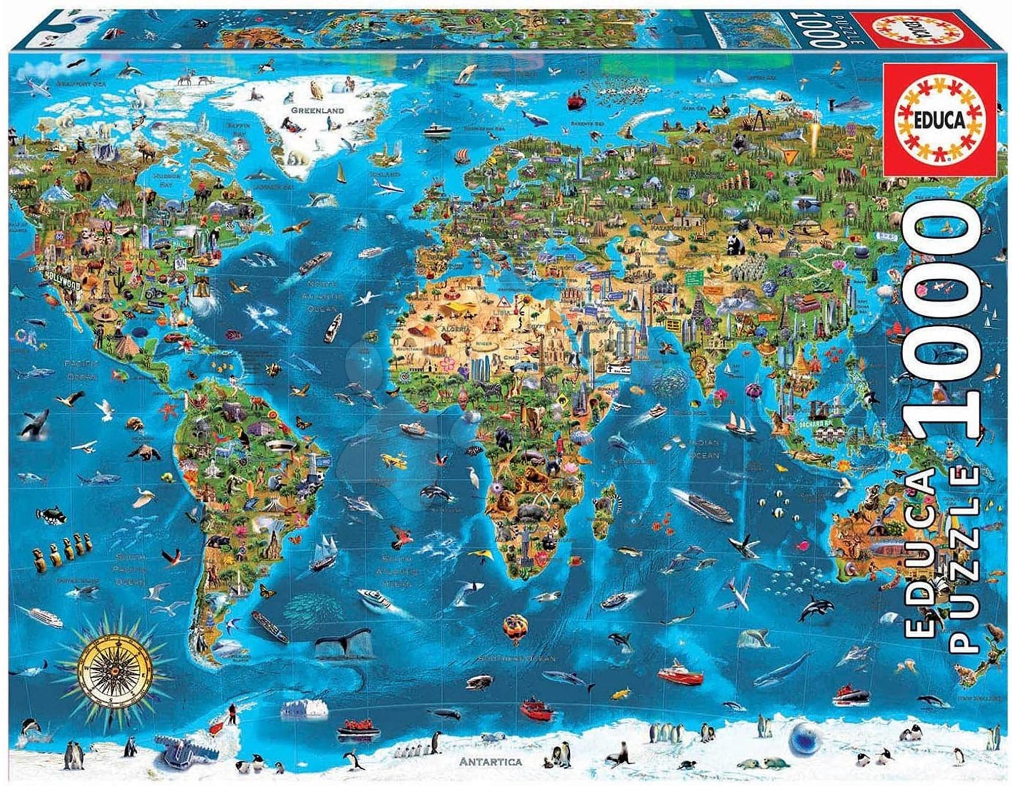 Puzzle Wonders of the World Educa 1000 pezzi con colla Fix