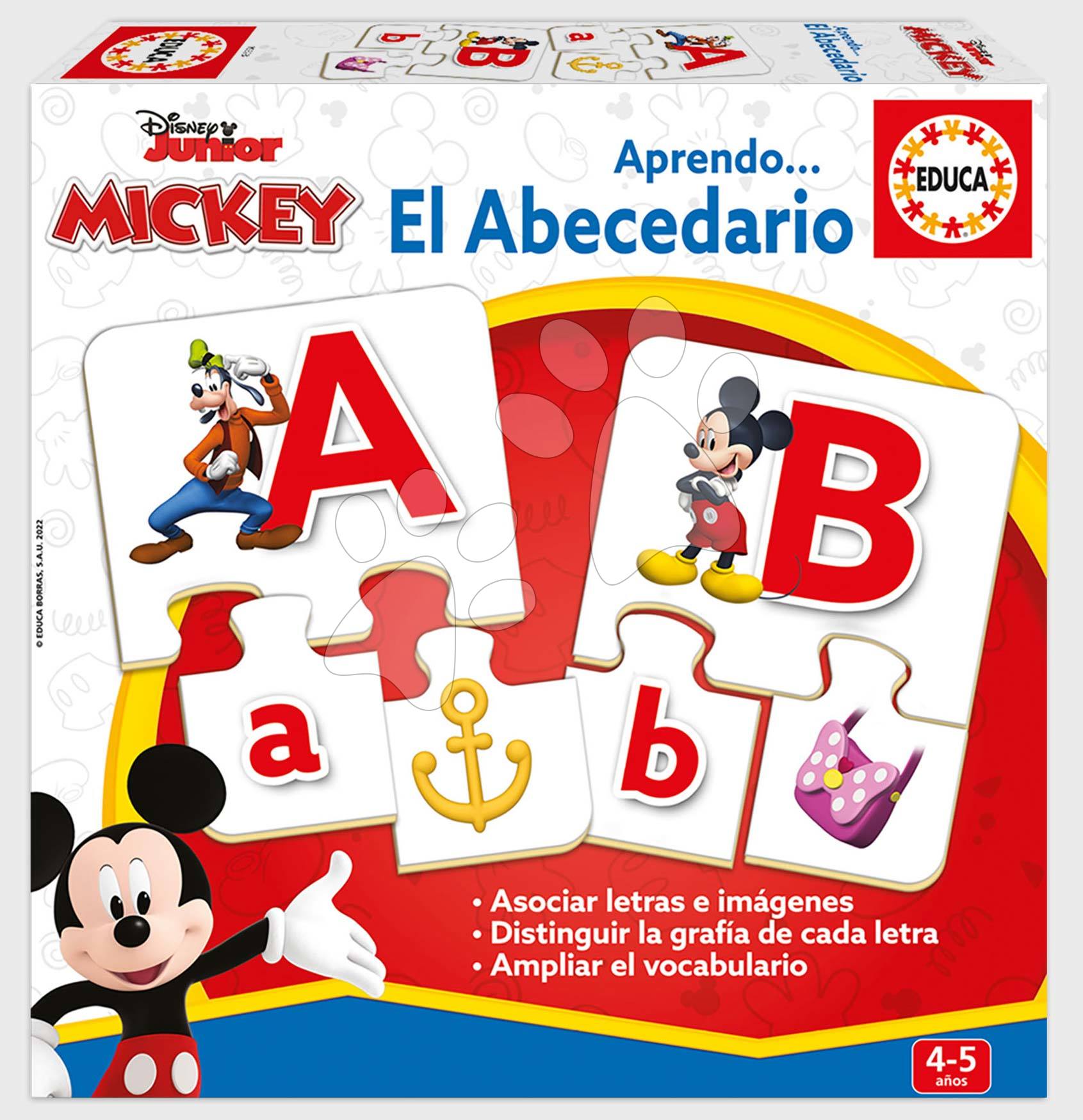 Ismerkedünk az ABC betűivel Mickey & Friends Educa 81 darabos 4 évtől