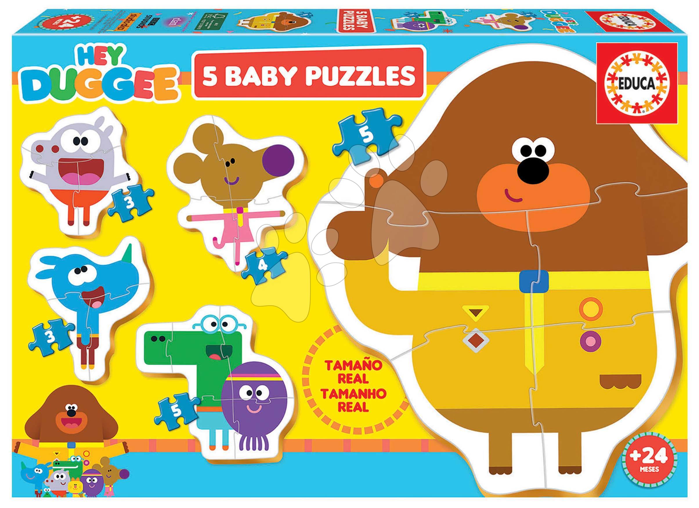 Puzzle pre najmenších Baby Puzzles Hey Duggee Educa 5-obrázkové od 24 mes