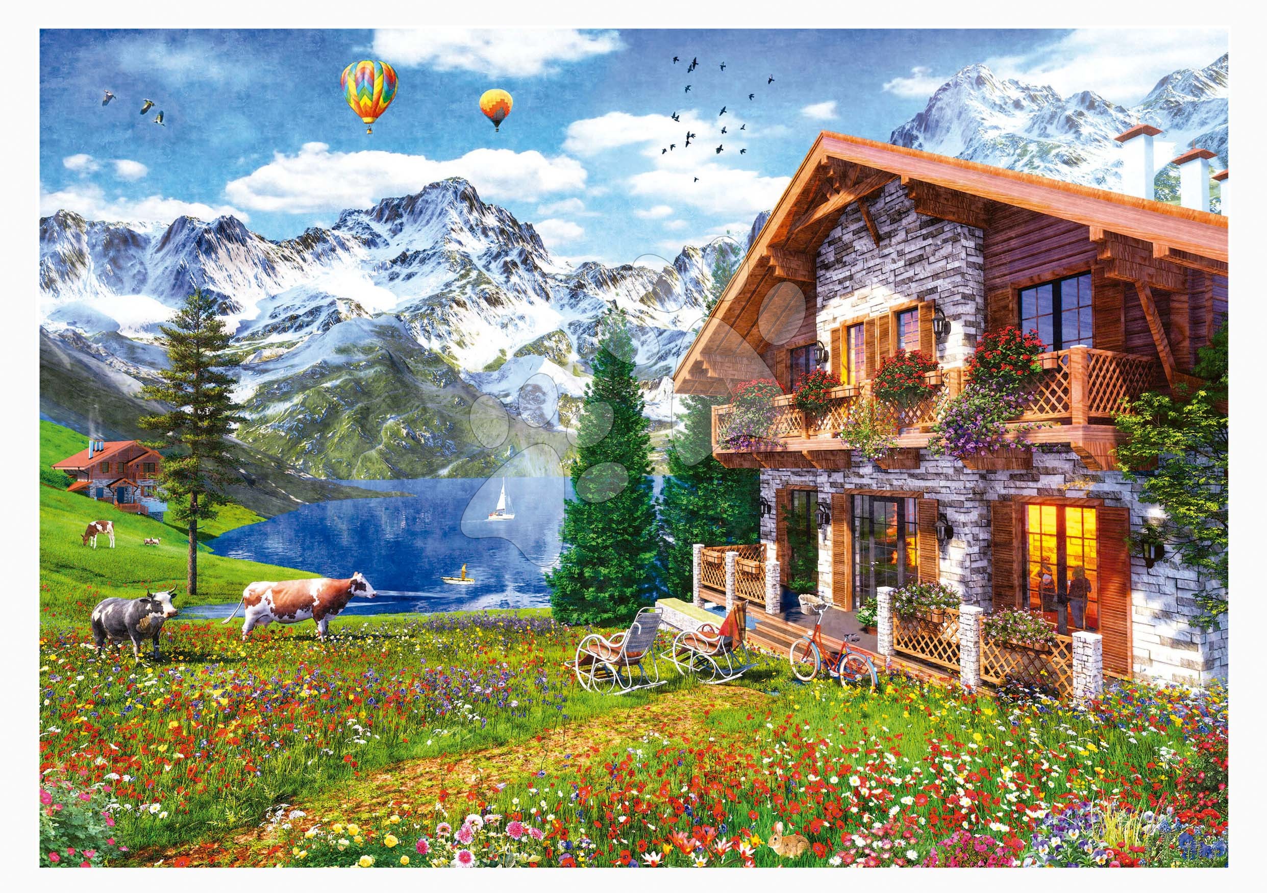 EDUCA 4000 PIECE PUZZLE CHALET IN THE ALPS 19568 2023 PUZZLE CHECK OTHER  PUZZLES