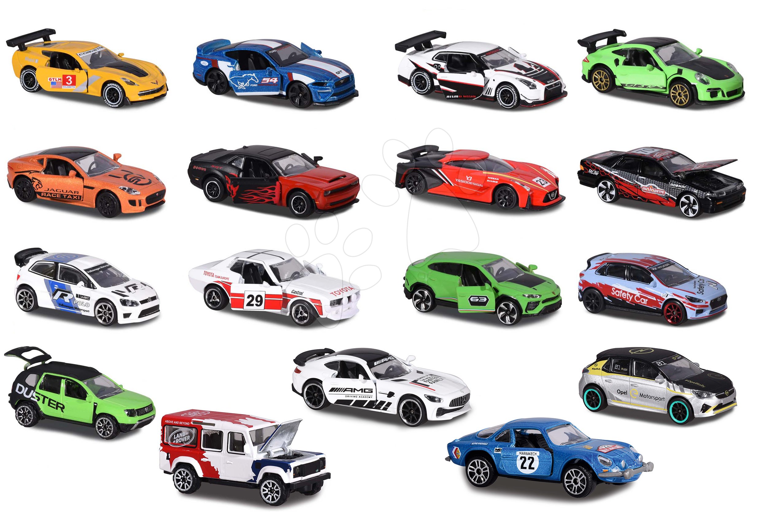 Versenyautó Racing Cars Majorette nyitható és gyűjtődobozzal 7,5 cm hosszú 18 különböző fajta