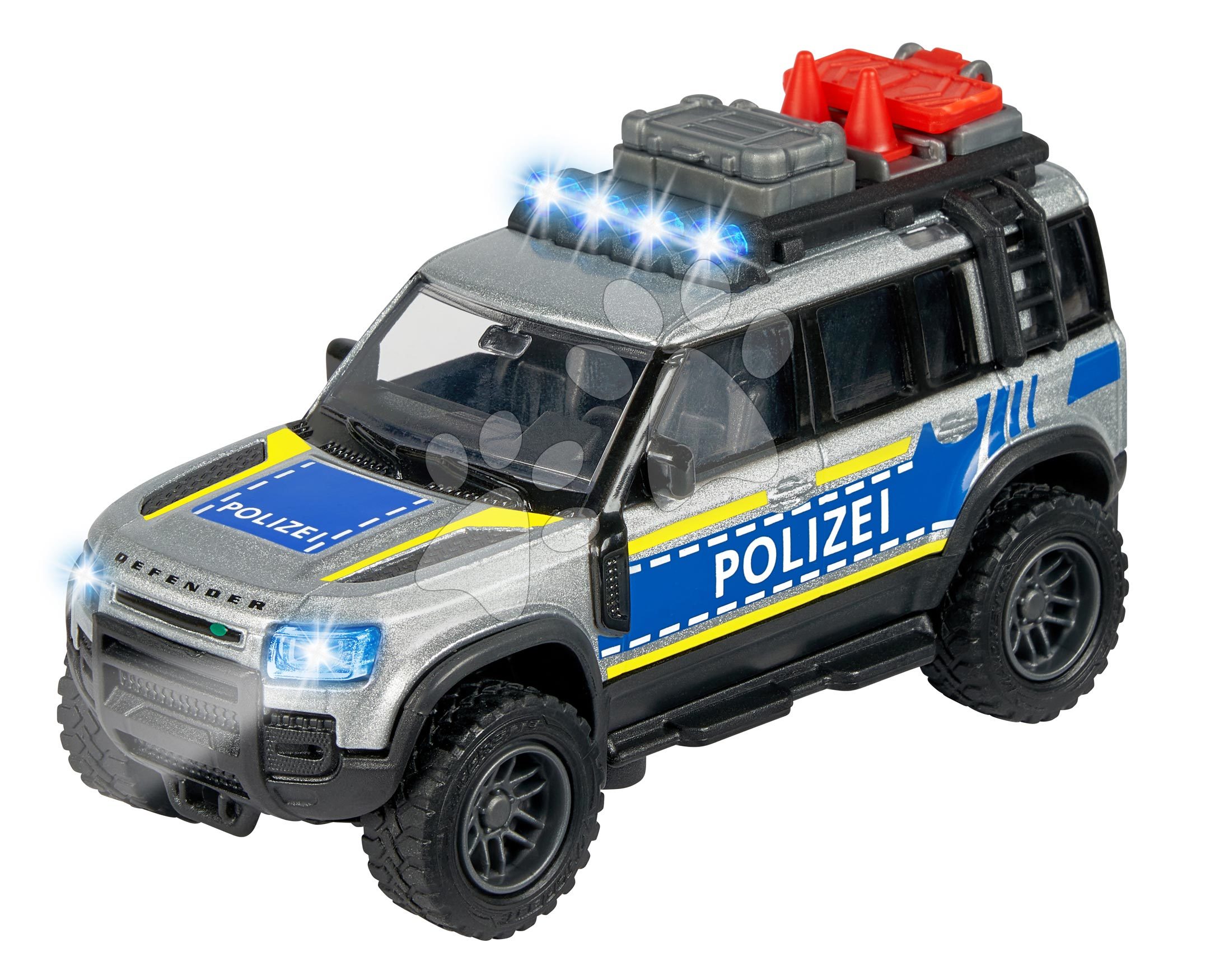 Rendőrautó Land Rover Police Majorette hanggal és fénnyel hossza 12,5 cm