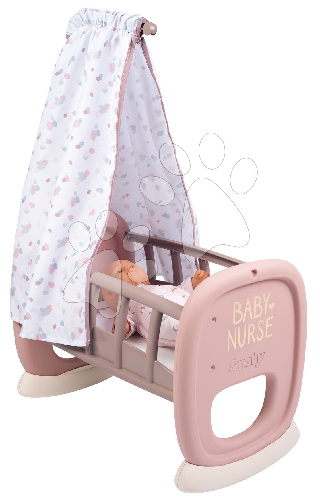 Kolébka s textilním baldachýnem Cradle Natur D\'Amour Baby Nurse Smoby pro 42 cm panenku od 18 měsíců