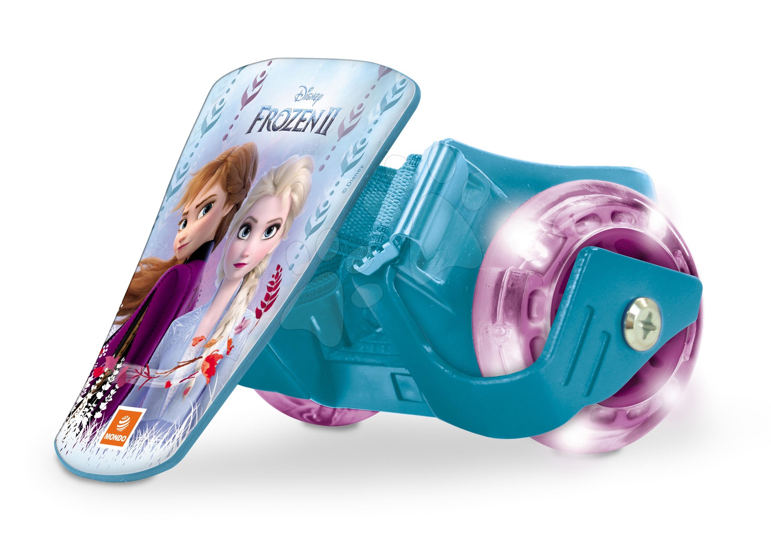 Klip na boty s kolečky a světlem Frozen Mondo ložiska 608ZZ, PVC kolečka 68 mm průměr od 5 let