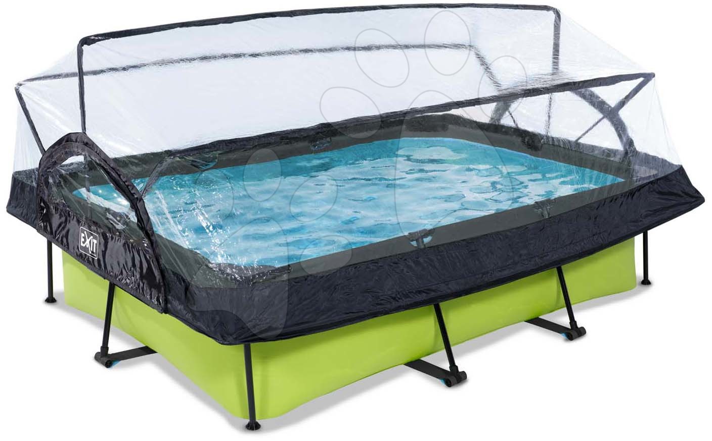 Medence búrával és szivattyúval Lime pool Exit Toys acél medencekeret 220*150 cm zöld 6 évtől