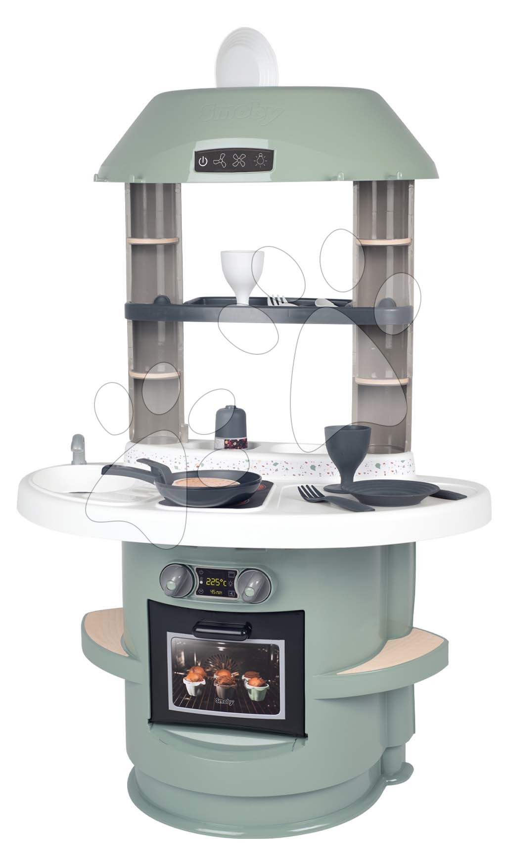 Kuchynka s mechanickým zvukom Nova Kitchen Smoby v minimalistickom dizajne s 13 doplnkami výška 78 cm