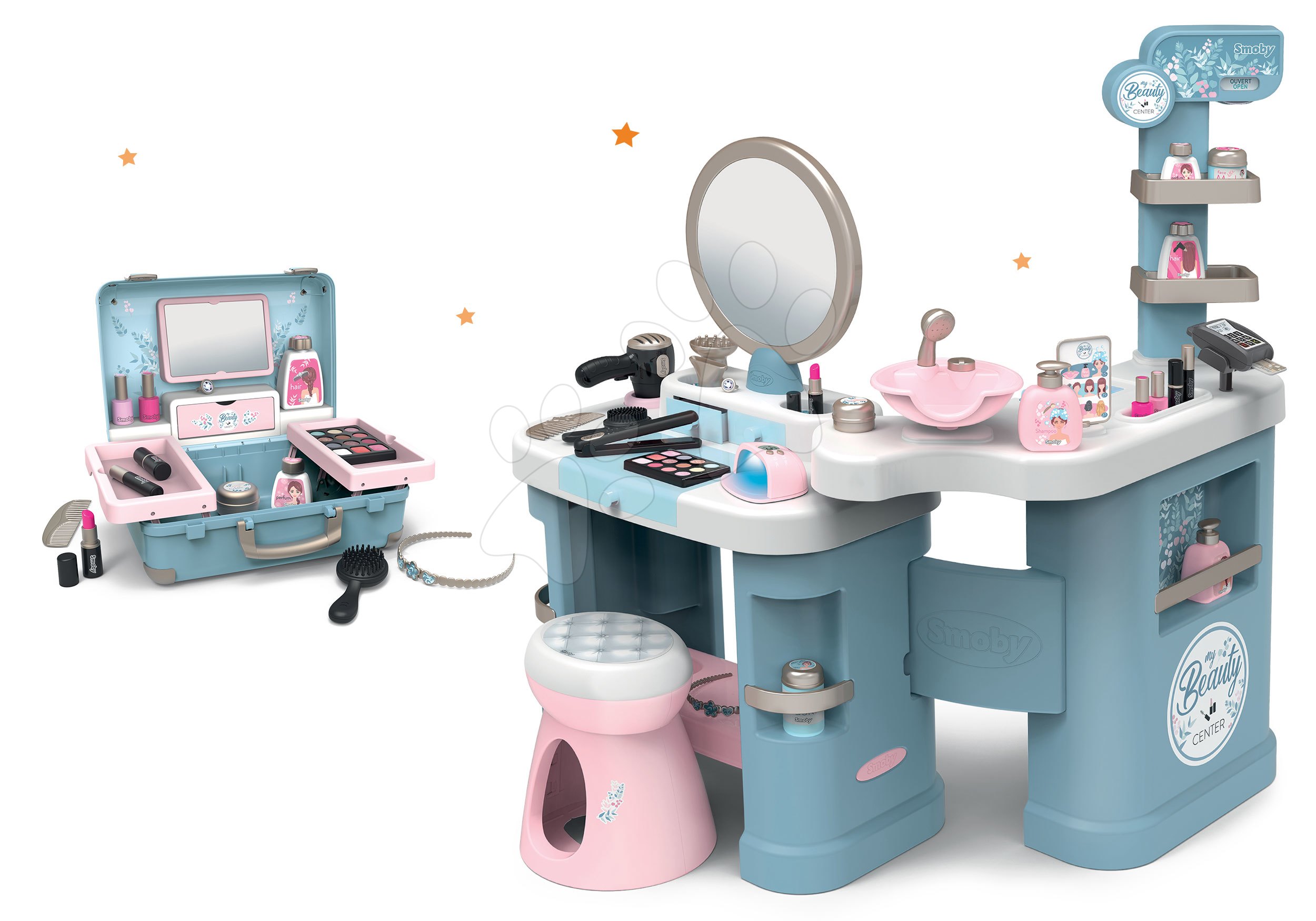 Set kosmetický stolek elektronický a kosmetický kufřík Smoby