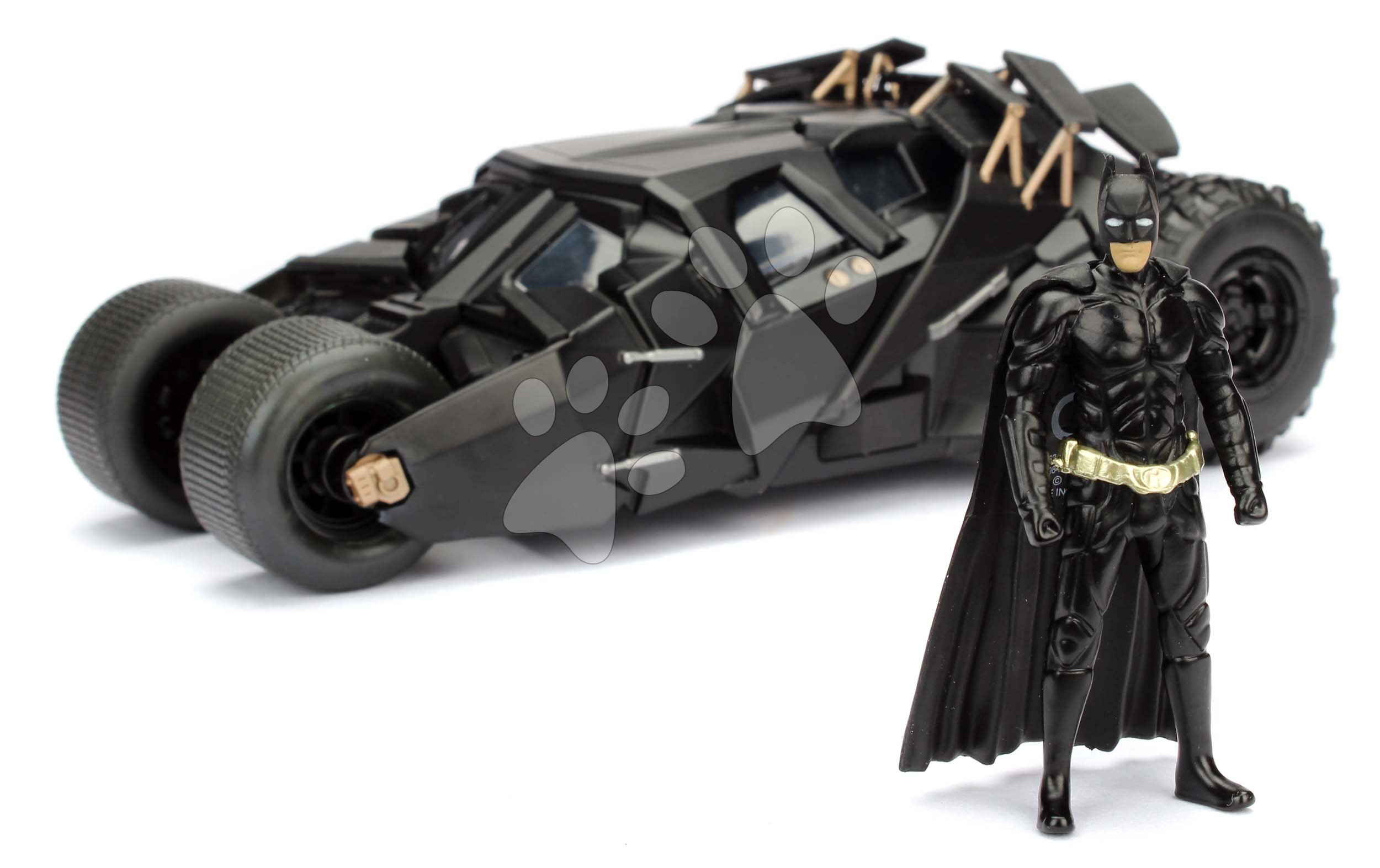 Kisautó Batman The Dark Knight Batmobile Jada fém nyitható pilótafülkével és Batman figurával hossza 20,5 cm 1:24