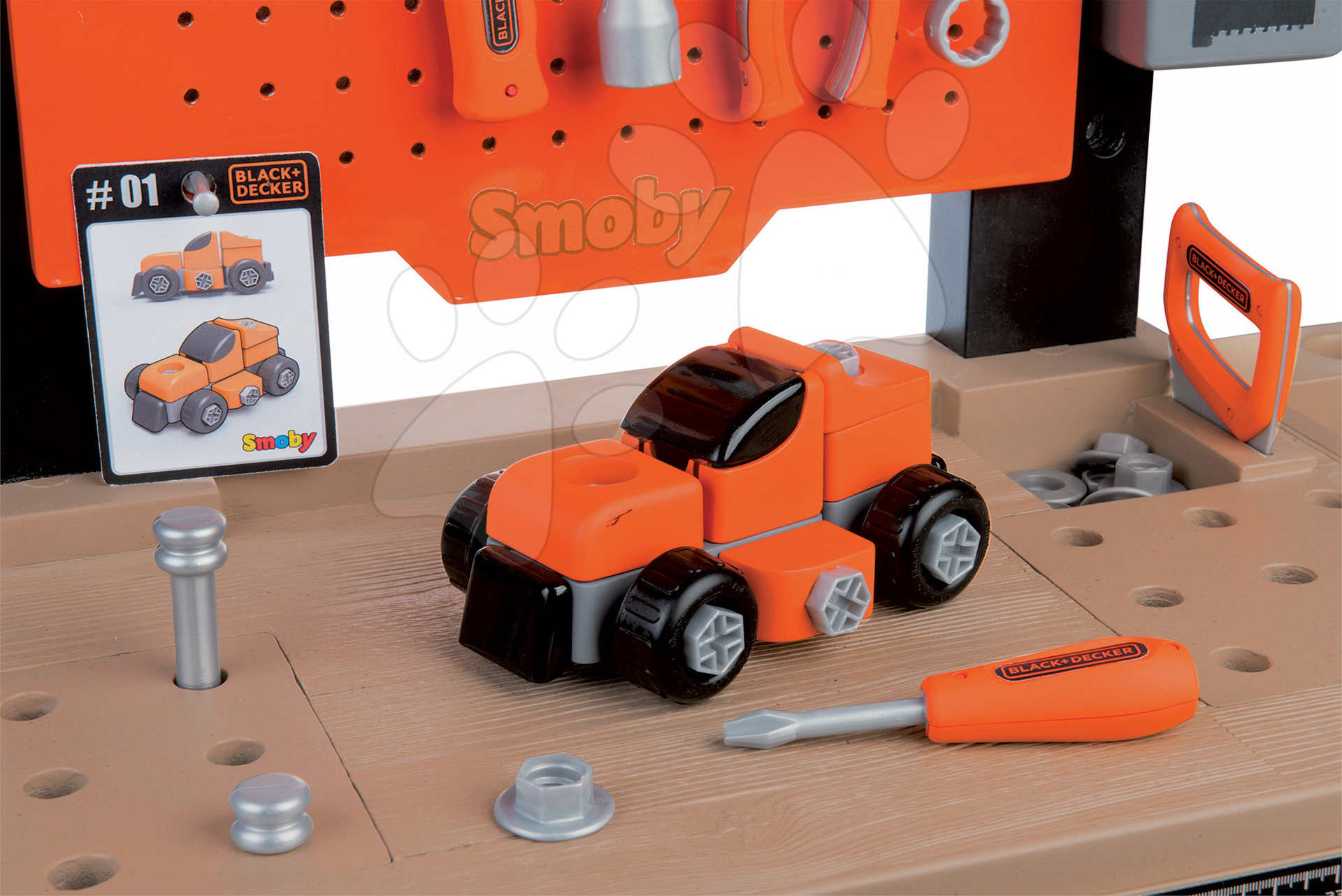 Smoby Black & Decker Toy Workbench with Crane, 94dlg.