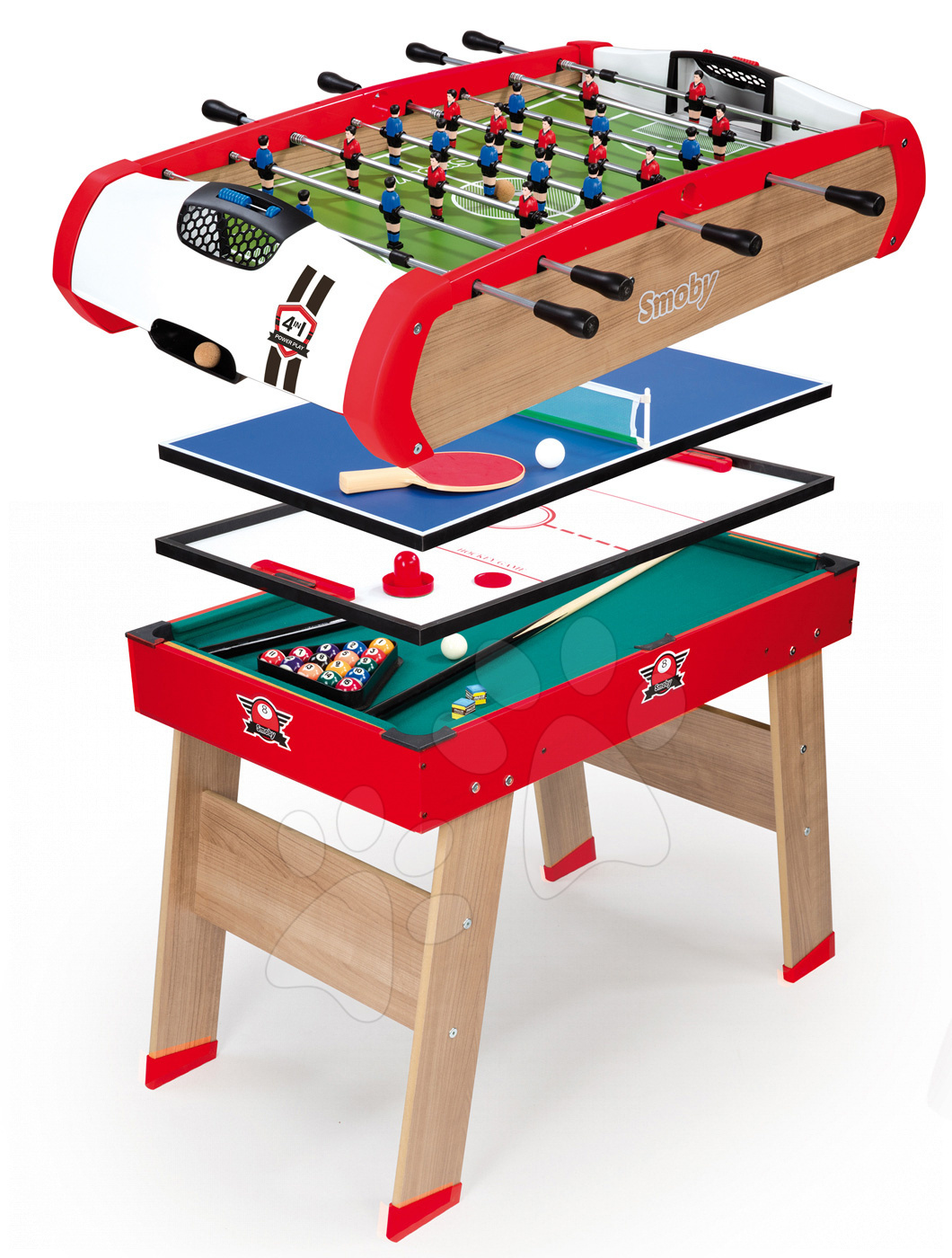 Smoby drevený futbalový stôl Powerplay 4v1 640001
