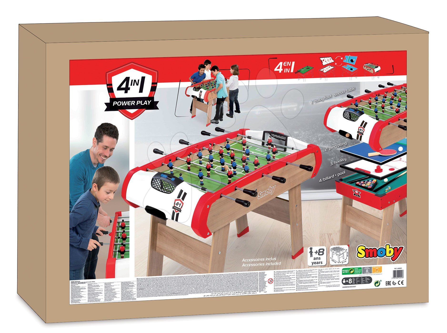 Ongelofelijk naaimachine Verhoogd Powerplay 4in1 Smoby Wooden Football Table table football, b