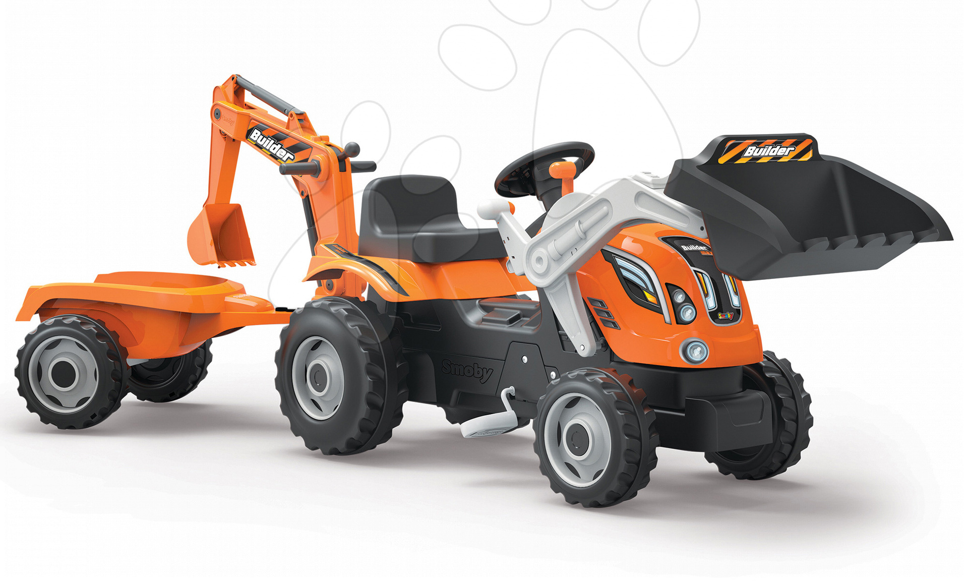 Smoby traktor Builder Max 710110 narancssárga