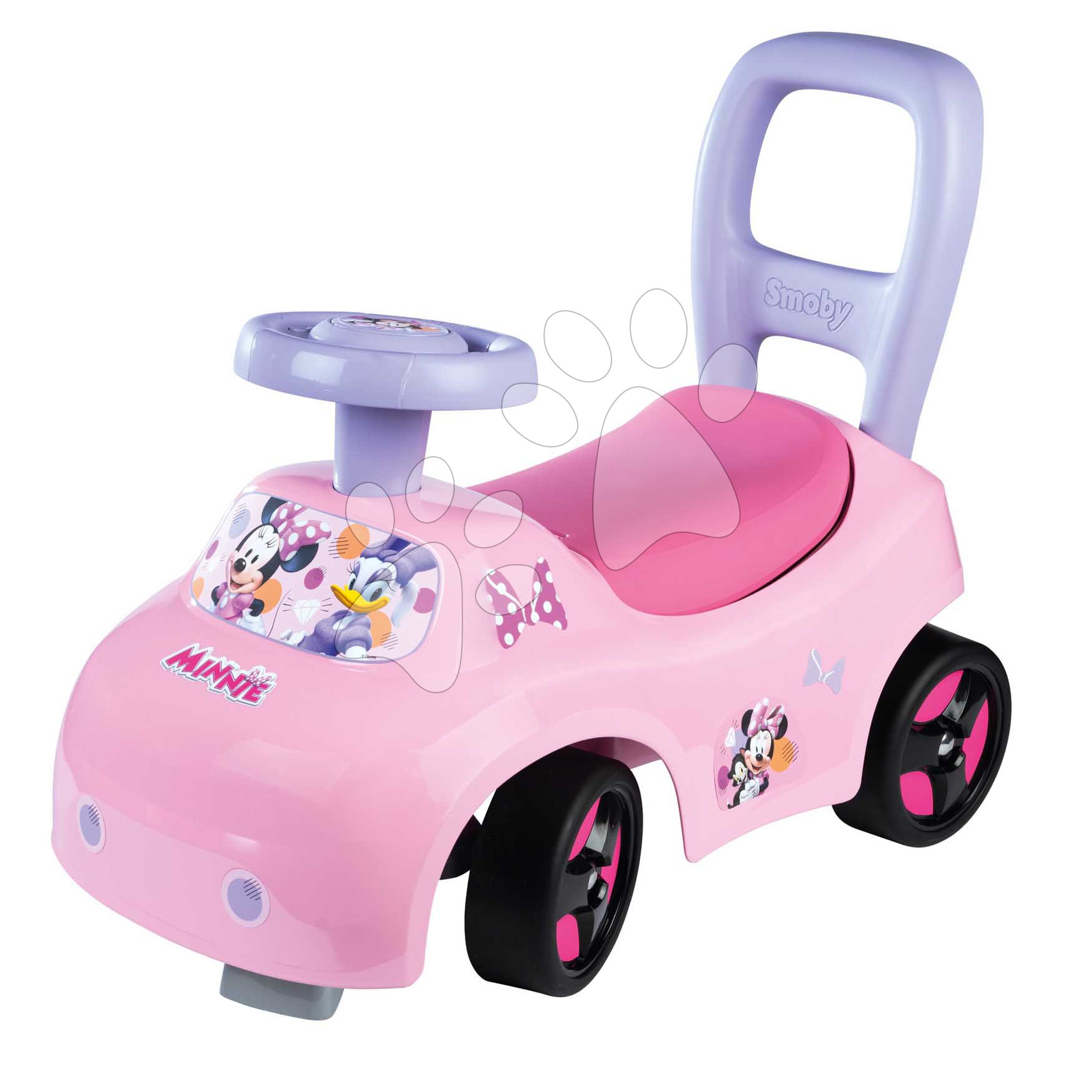 Odrážadlo a chodítko 2v1 Minnie Auto Ride On Smoby ergonomické s opierkou a úložným boxom pod sedadlom od 10 mes