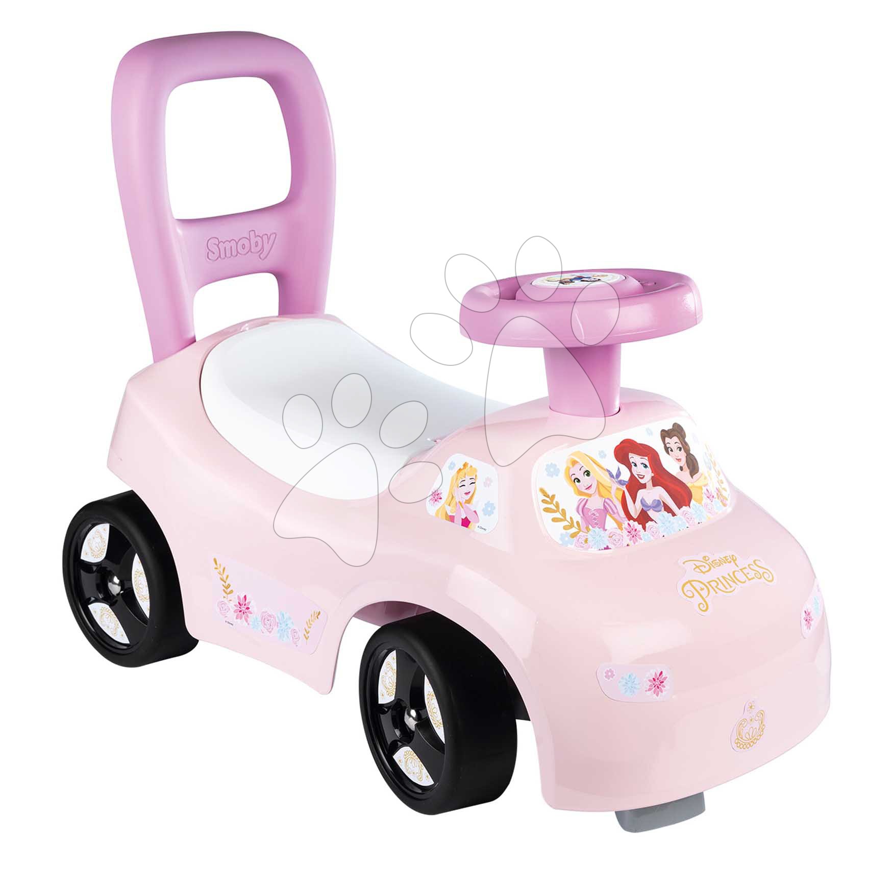 Odrážedlo a chodítko Disney Princess Auto Ride On Smoby ergonomické s opěrkou a úložným boxem pod sedadlem od 10 měsíců