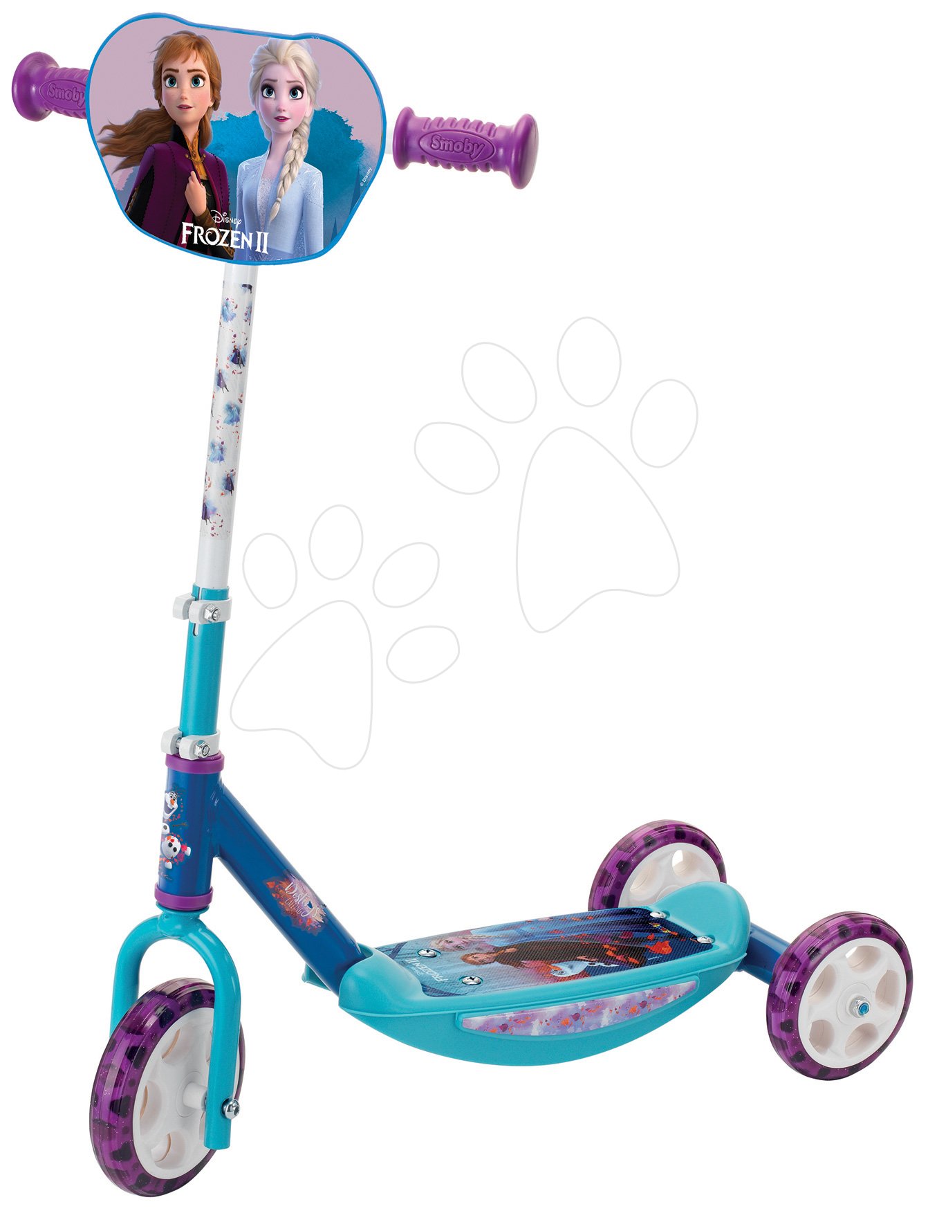 Sluit een verzekering af tijdelijk pijp Frozen 2 Disney Smoby Three-Wheel Scooter with adjustable ha