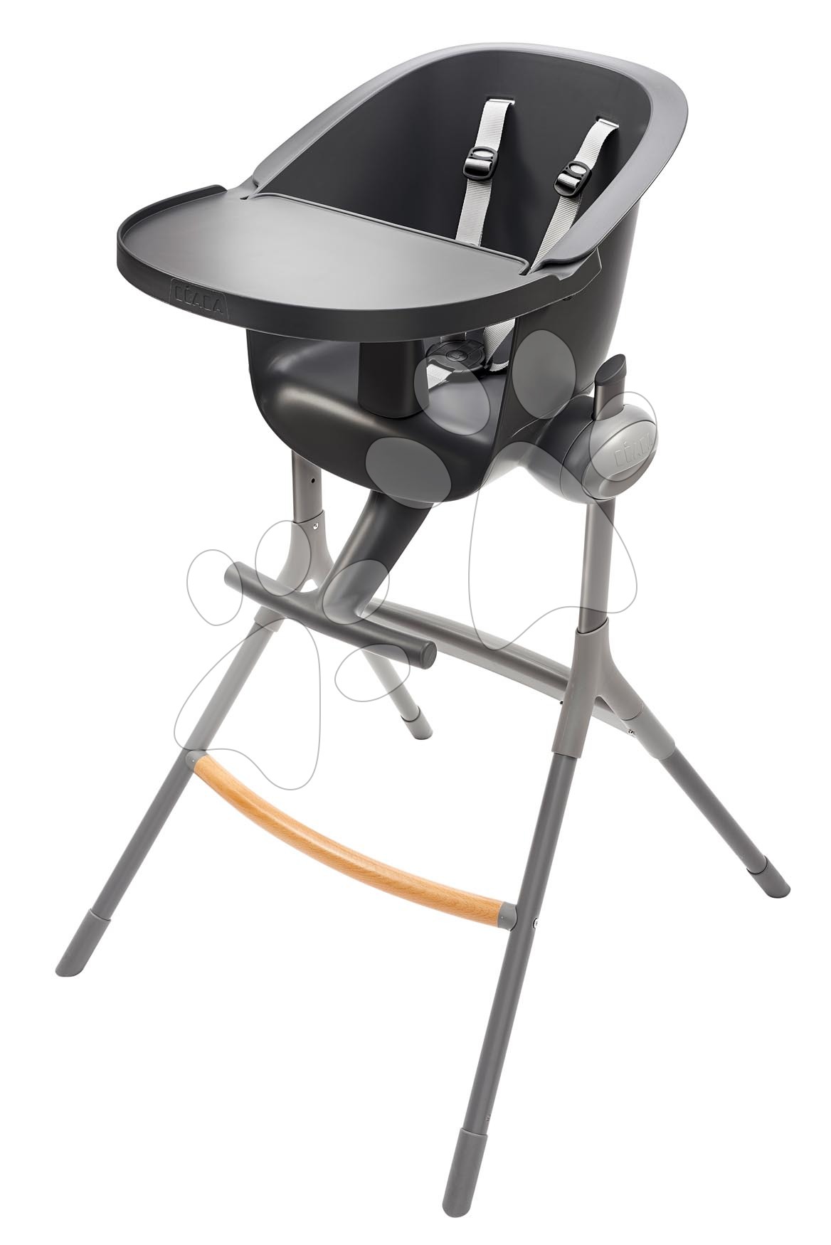 E-shop Jedálenská stolička z dreva Up & Down High Chair Beaba polohovatelná do 6 výšok sivá od 6-36 mes