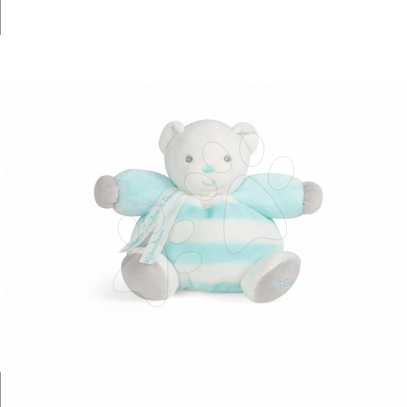 Kaloo plyšový medvedík Bebe Pastel Chubby 18 cm 960085 tyrkysovo-krémový