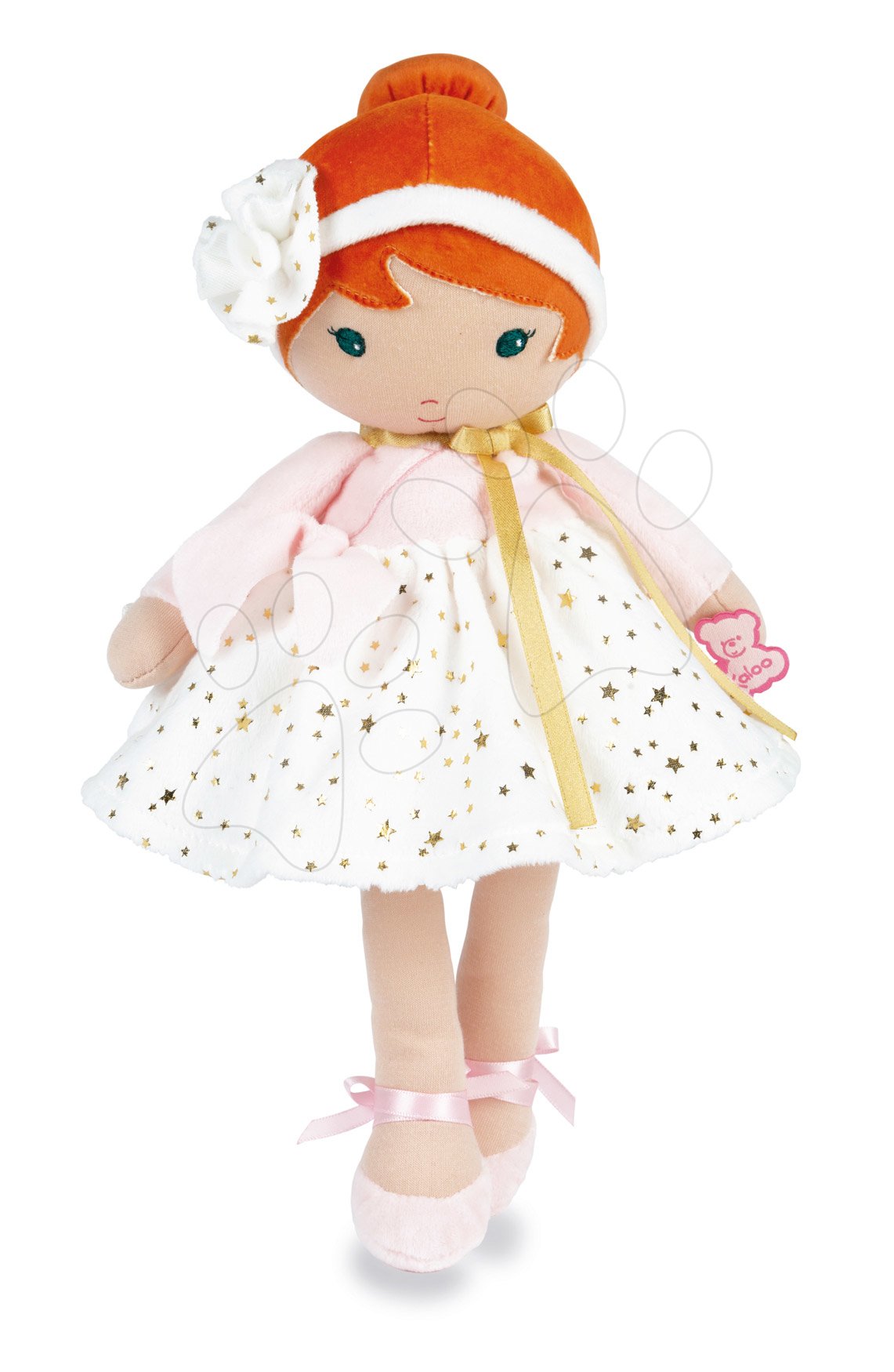 Rongybaba kisbabáknak Valentine K Doll Tendresse Kaloo 32 cm csillagos ruhácskában puha textilből ajándékcsomagolásban 0 hó-tól