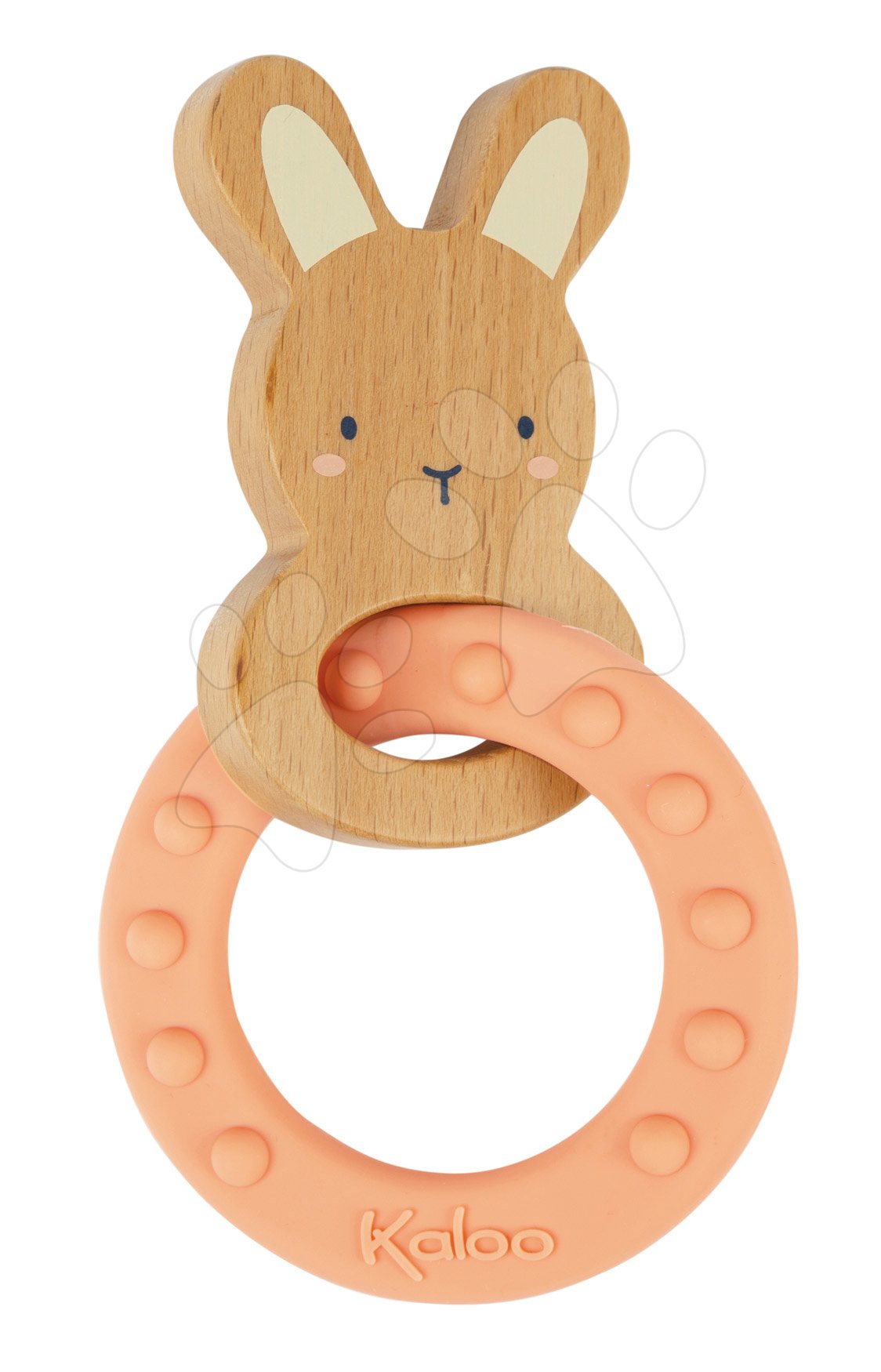 Rágóka fa nyuszival My Rabbit Teething Ring Home Kaloo szilikon karikával 14 cm 0 hó-tól