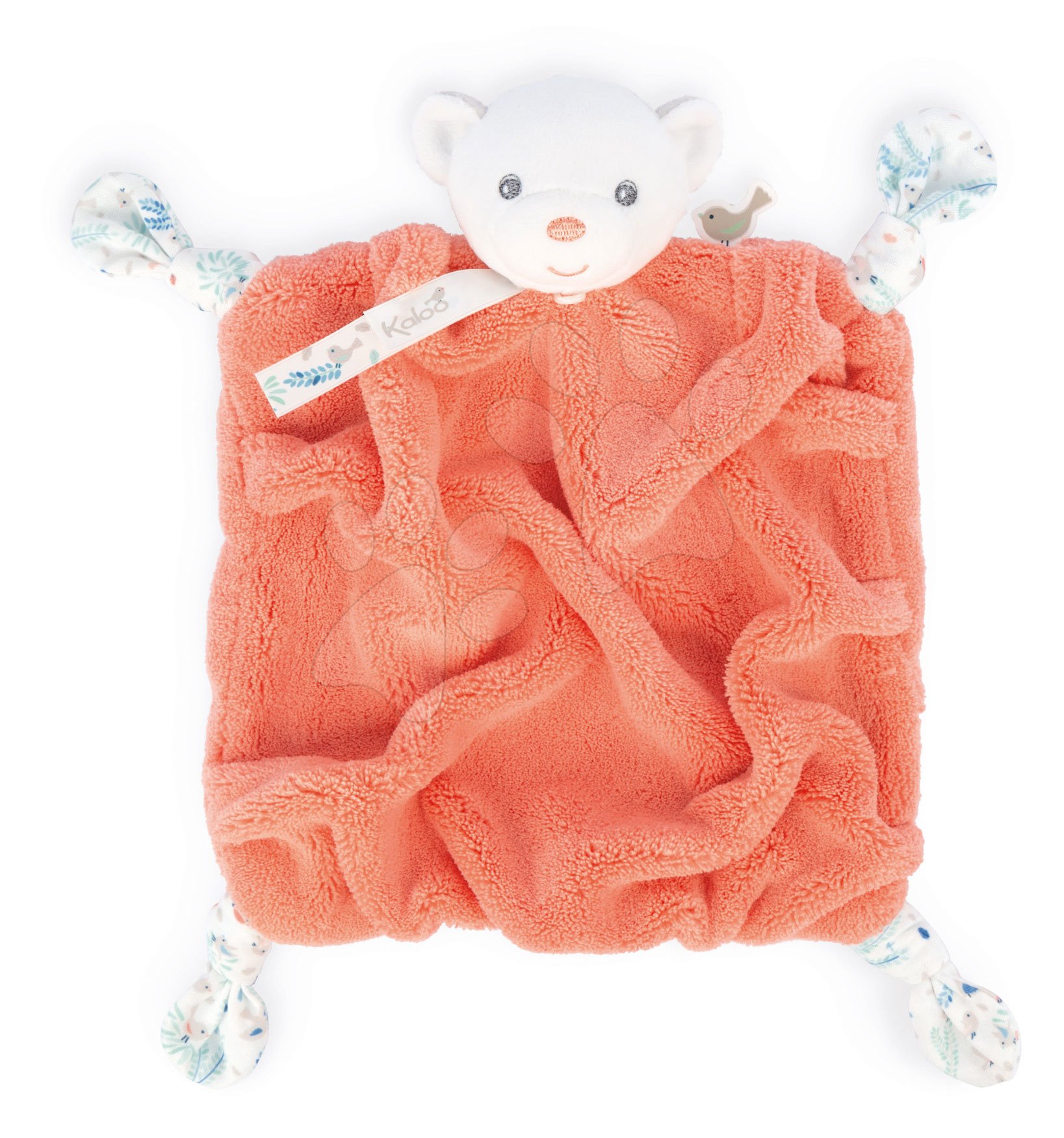 Plyšový medveď maznáčik Plume Doudou Bear Coral Kaloo koralový 20 cm pre bábätká v darčekovom balení od 0 mes