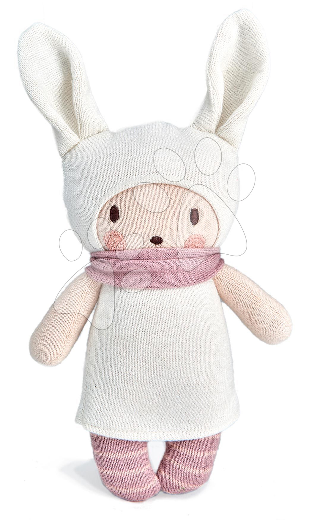 Kötött játékbaba rózsaszín Baby Baba Knitted Doll Threadbear 24 cm puha pamutból ajándékcsomagolásban 0 hó-tól