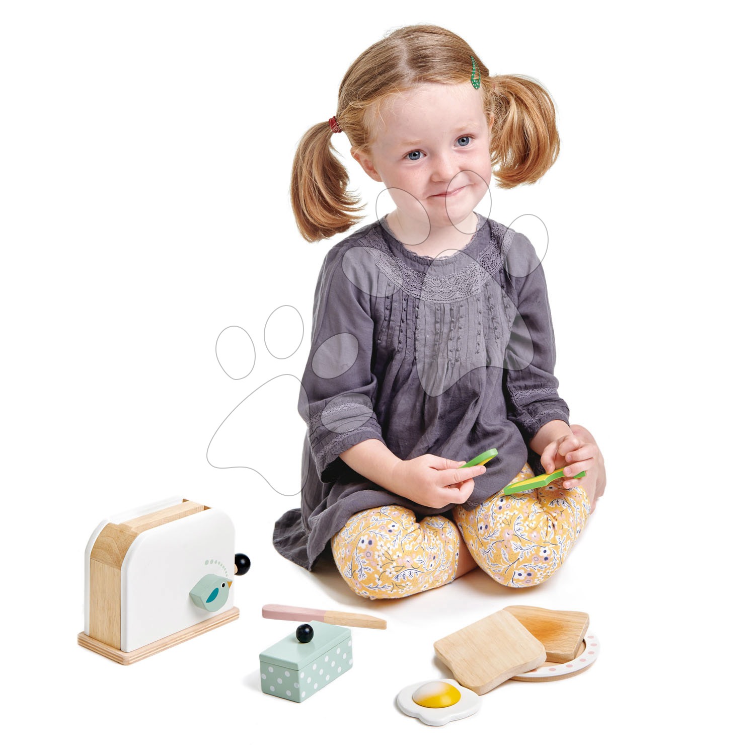 Tostapane in legno per bambini Breakfast Toaster set