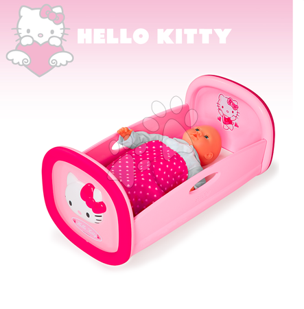 Játékbaba kiságyak és bölcsők - Bölcső játékbabának 42 cm Hello Kitty Smoby - 2