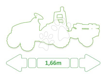 Dječja vozila na pedale - SMOBY 33472 Traktor Stronger TGM na šlapanie s lampou zelený, od 3 rokov, 166 cm dlhý*73*55 cm - 2