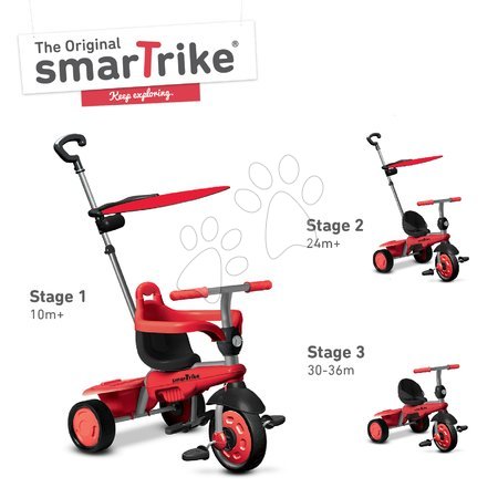 Tricikli od 10. meseca - Tricikel Carnival Red Touch Steering smarTrike 3v1 - 1