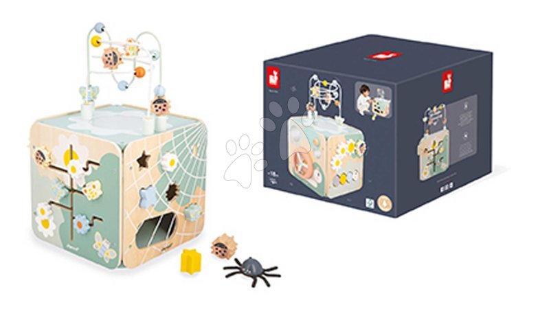 Jouets didactiques en bois - Drevená didaktická kocka Záhrada Multiactivity Maxi Cube Sweet Cocoon Janod - 11