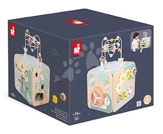 Juguetes educativos de madera - Drevená didaktická kocka Záhrada Multiactivity Maxi Cube Sweet Cocoon Janod - 13