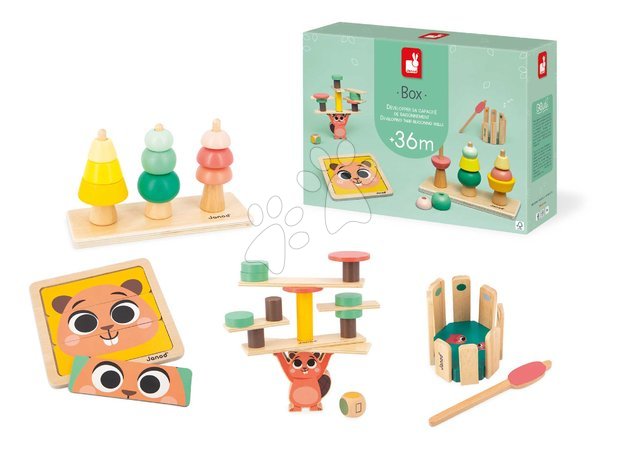 Wooden developmental toys - Educational box for the development of cognitive abilities Janod - 24