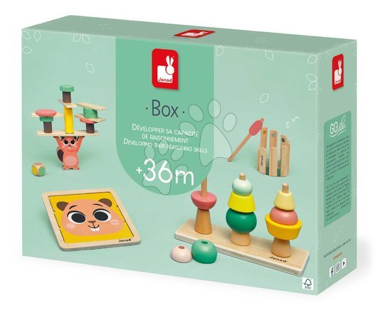 Juguetes educativos de madera - Edukačný box na rozvoj rozumových schopností Janod - 25