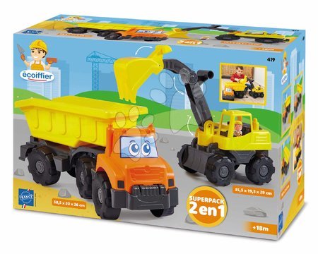 Kamioni - Stavebná autića bager i kiper Dump Truck i Excavator TP Écoiffier - 4