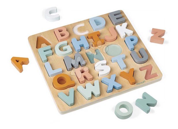 Jocuri educative din lemn - Puzzle din lemn cu piese de inserație Alfabet Alphabet Puzzle Sweet Cocoon Janod - 2