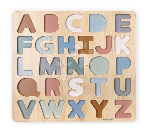 Jocuri educative din lemn - Puzzle din lemn cu piese de inserație Alfabet Alphabet Puzzle Sweet Cocoon Janod - 5