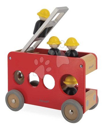 Wooden toy cars - Wooden fire truck Fire Engine Bolid Janod - 2