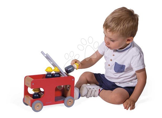 Wooden toy cars - Wooden fire truck Fire Engine Bolid Janod - 6