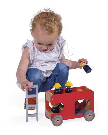 Wooden toy cars - Wooden fire truck Fire Engine Bolid Janod - 7