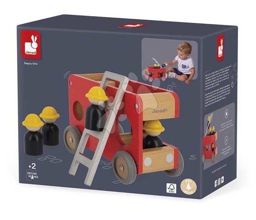 Wooden toy cars - Wooden fire truck Fire Engine Bolid Janod - 9